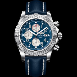 Buy Luxury Replica Breitling Super Avenger Steel watch Blue Barenia Leather